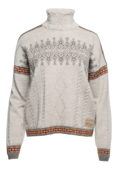 Dale of Norway Turtle-Neck^Aspoy Women's Lightweight Wool Sweater Sand Copper Mountainstone