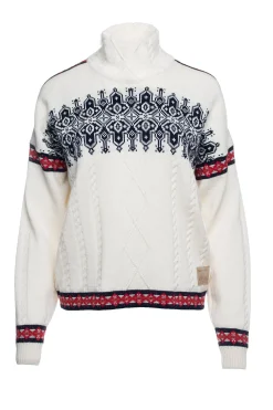 Dale of Norway Turtle-Neck^Aspoy Women's Lightweight Wool Sweater Offwhite Raspberry Navy