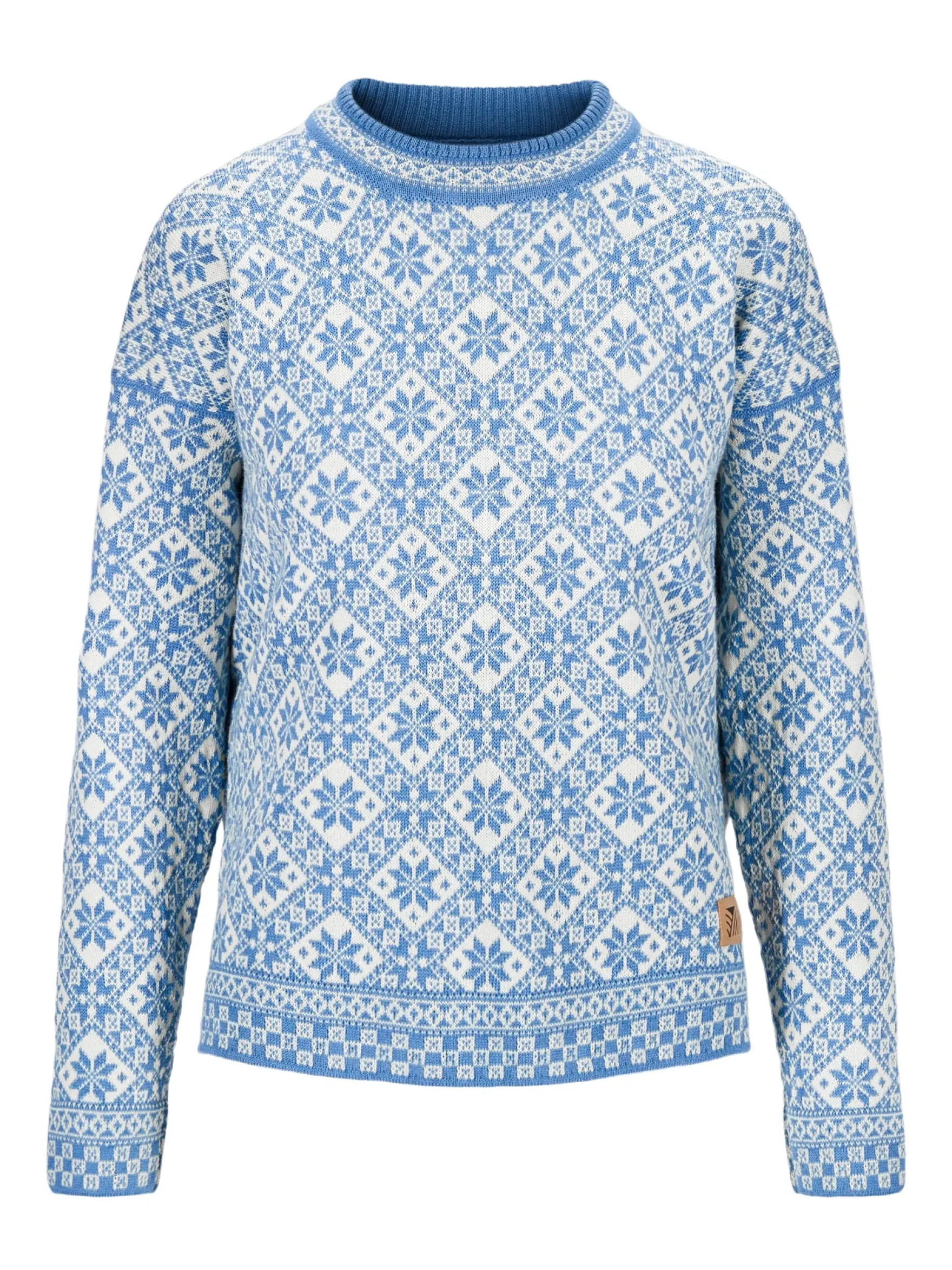 Dale of Norway Round Neck^Bjoroy Women's Sweater - Norwegian Wool Blueshadow Offwhite