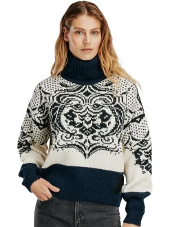 Dale of Norway Turtle-Neck^Blomdalen Women's Sweater Offwhite Black Navy