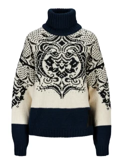 Dale of Norway Turtle-Neck^Blomdalen Women's Sweater Offwhite Black Navy