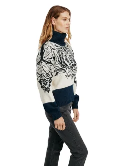 Dale of Norway Turtle-Neck^Blomdalen Women's Sweater Offwhite Black Navy