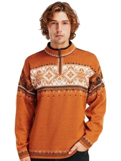 Dale of Norway Half-Zip^Blyfjell Men's Knit Sweater Copper Offwhite Coffee Redrose