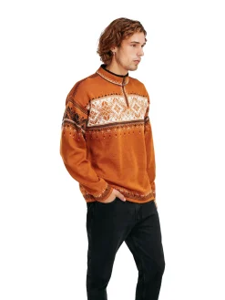 Dale of Norway Half-Zip^Blyfjell Men's Knit Sweater Copper Offwhite Coffee Redrose