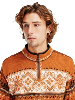 Dale of Norway Half-Zip^Blyfjell Men's Knit Sweater Copper Offwhite Coffee Redrose