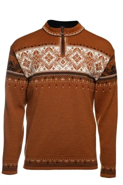 Dale of Norway Half-Zip^Blyfjell Men's Knit Sweater Copper Offwhite Coffee Redrose