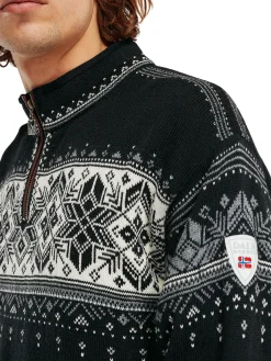 Dale of Norway Half-Zip^Blyfjell Men's Knit Sweater Black Smoke Offwhite Lgtcharco