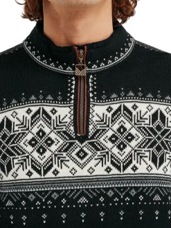 Dale of Norway Half-Zip^Blyfjell Men's Knit Sweater Black Smoke Offwhite Lgtcharco
