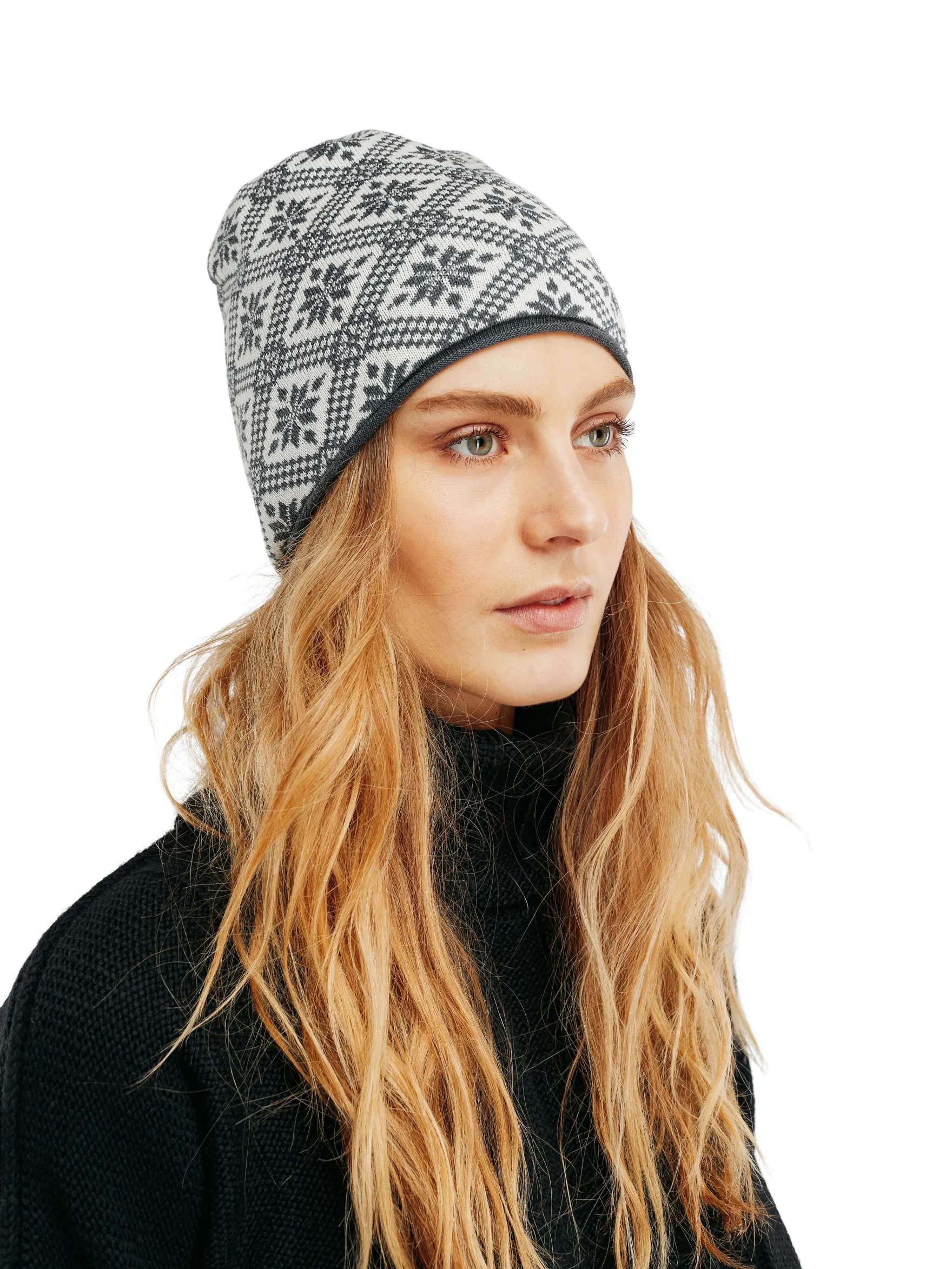 Dale of Norway Hats^Christiania Women's Hat - Merino Wool Schiefer Offwhite