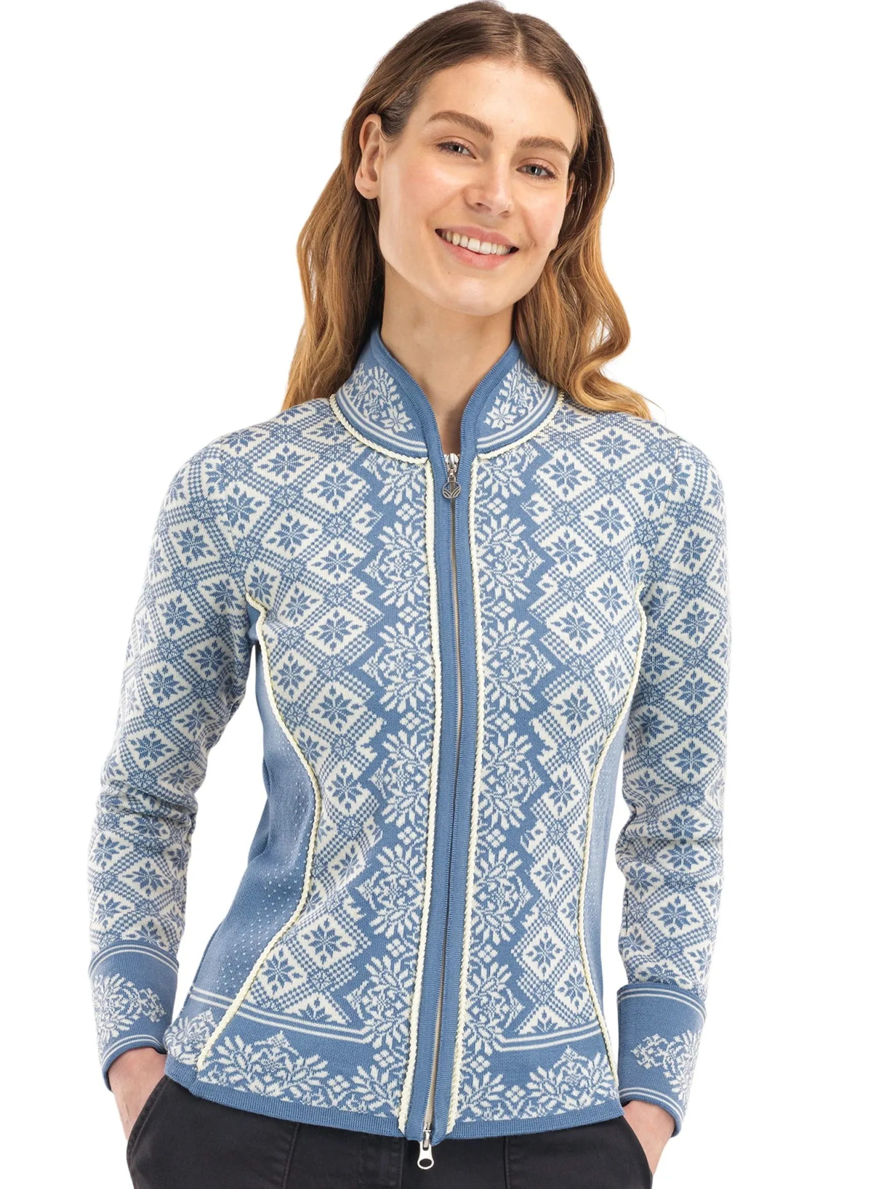Dale of Norway Short Jackets & Cardigans^Christiania Women's Jacket - Merino Wool Blueshadow Offwhite
