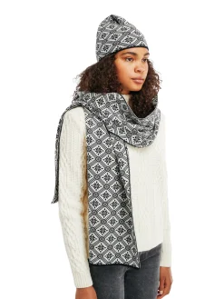 Dale of Norway Scarves^Christiania Women's Scarf - Merino Wool Black Off White