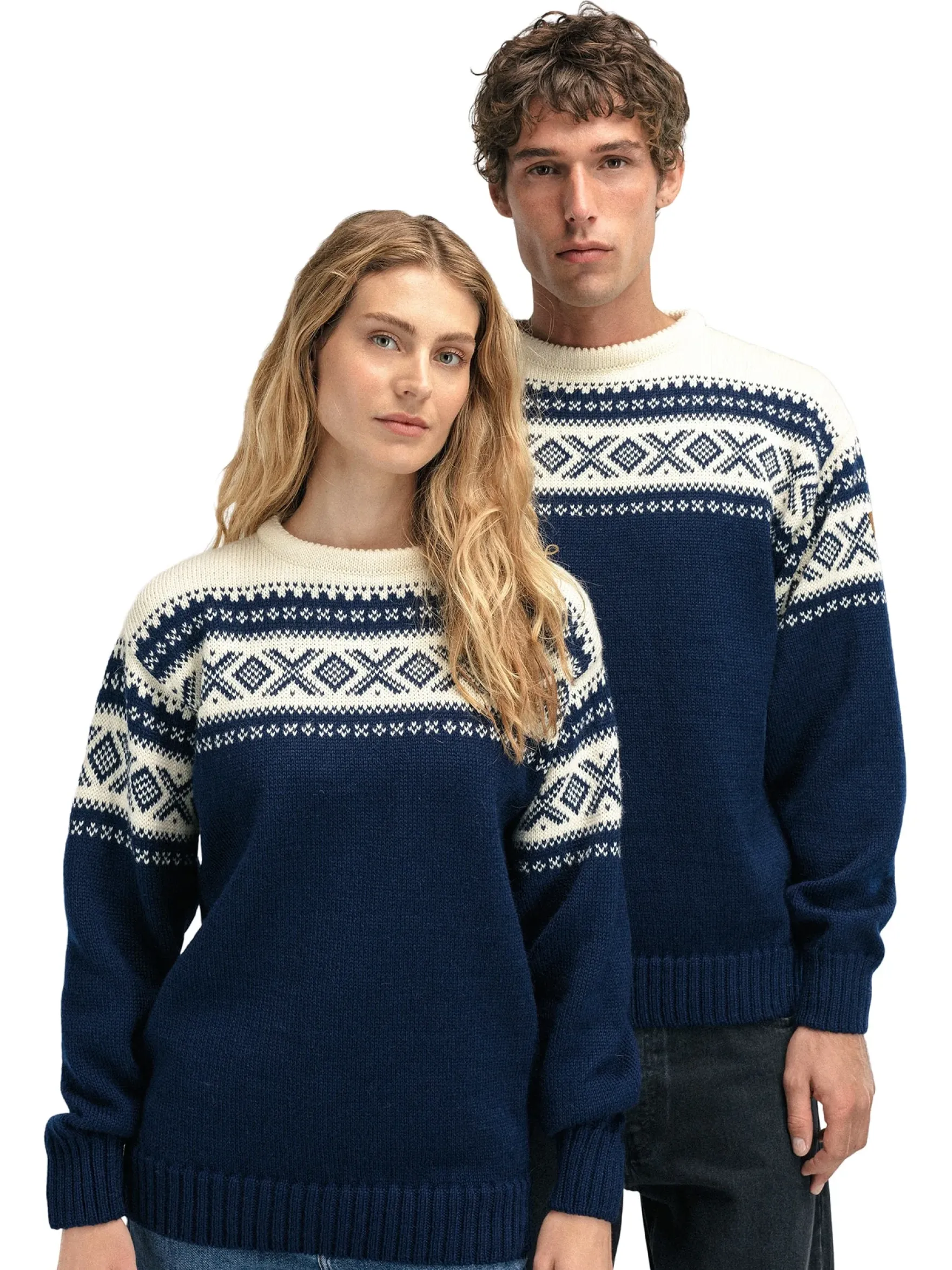 Dale of Norway Round Neck^Cortina 1956 Unisex Sweater - Norwegian Wool Navy Off-White