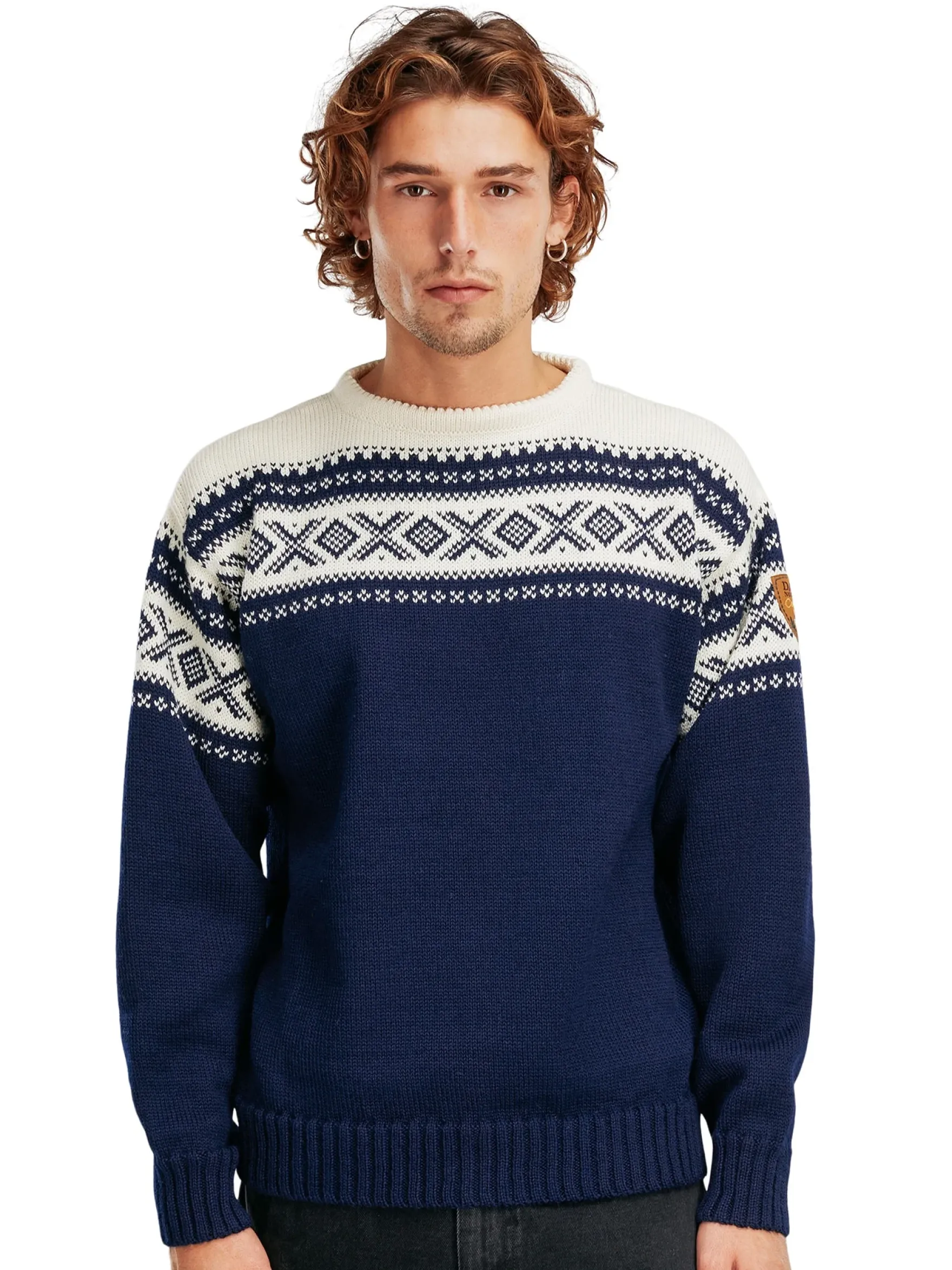 Dale of Norway Round Neck^Cortina 1956 Unisex Sweater - Norwegian Wool Navy Off-White
