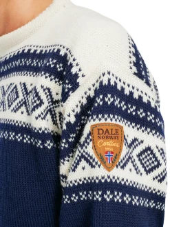 Dale of Norway Round Neck^Cortina 1956 Unisex Sweater - Norwegian Wool Navy Off-White