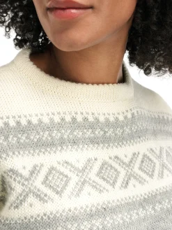Dale of Norway Round Neck^Cortina 1956 Unisex Sweater - Norwegian Wool Light Charcoal Mel Off-White