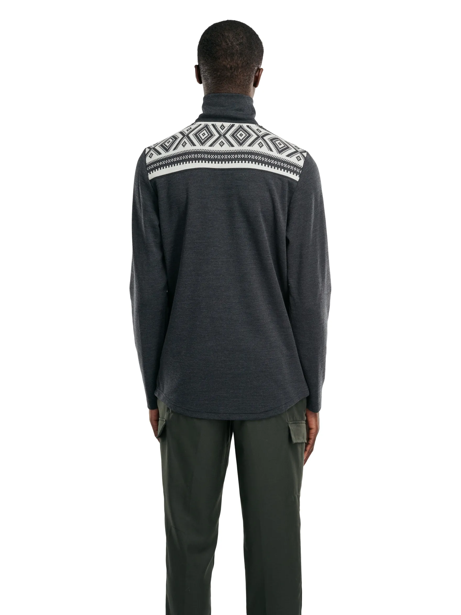 Dale of Norway Next-To-Skin^Cortina Basic Men's Sweater - Superfine Merino Dark Charcoal Offwhite
