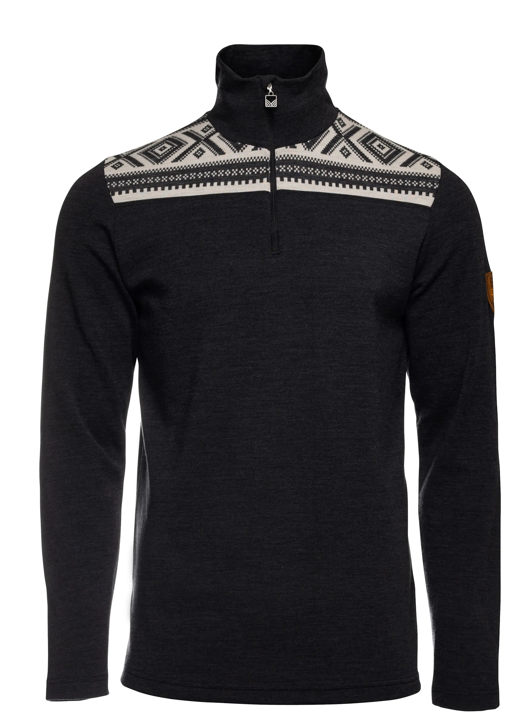 Dale of Norway Next-To-Skin^Cortina Basic Men's Sweater - Superfine Merino Dark Charcoal Offwhite