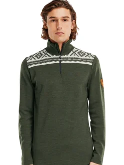 Dale of Norway Next-To-Skin^Cortina Basic Men's Sweater - Superfine Merino Dark Green Offwhite