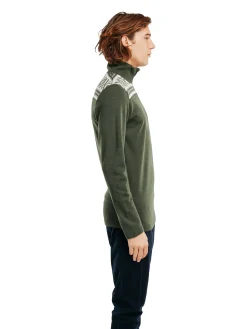 Dale of Norway Next-To-Skin^Cortina Basic Men's Sweater - Superfine Merino Dark Green Offwhite