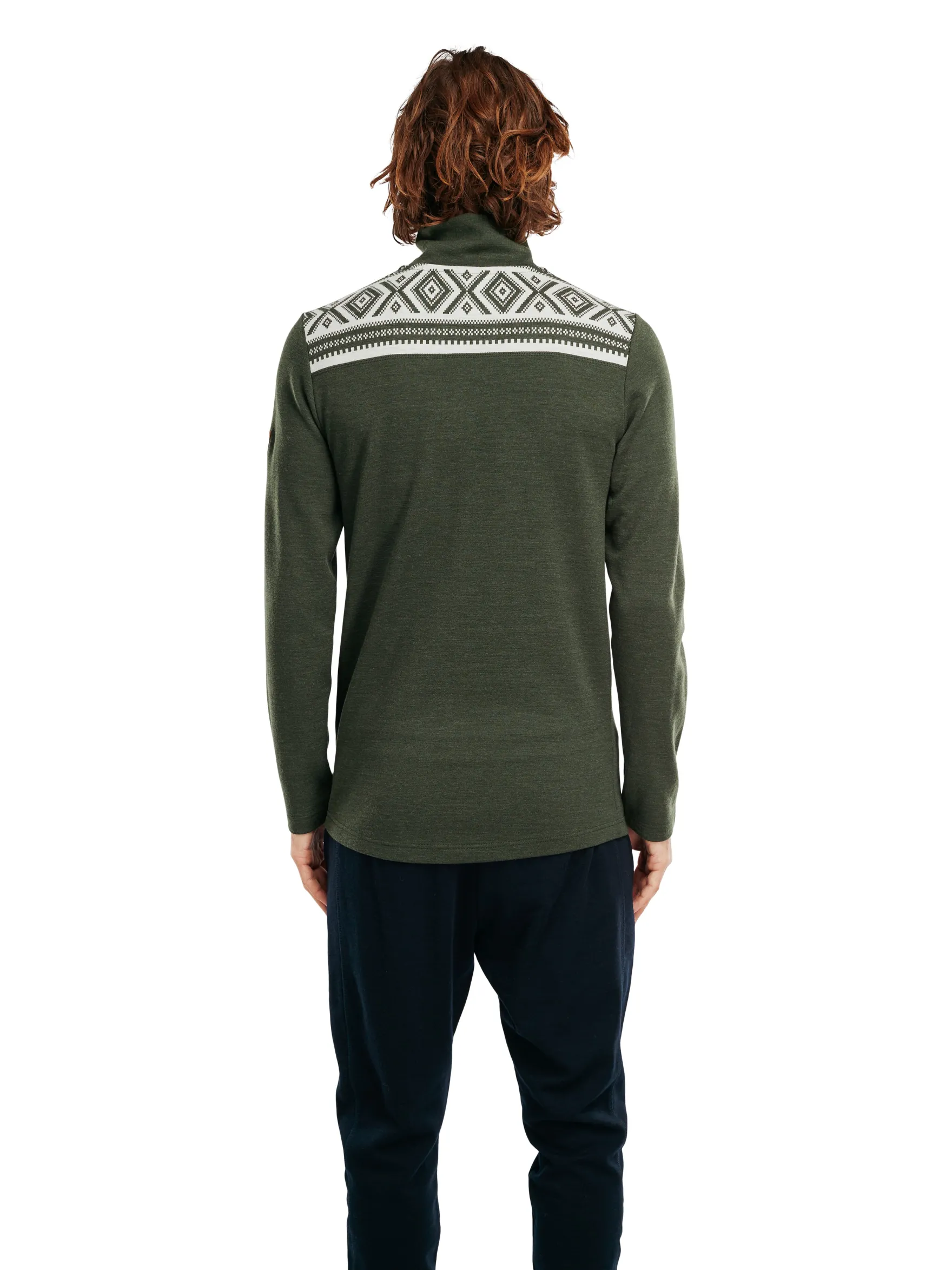 Dale of Norway Next-To-Skin^Cortina Basic Men's Sweater - Superfine Merino Dark Green Offwhite