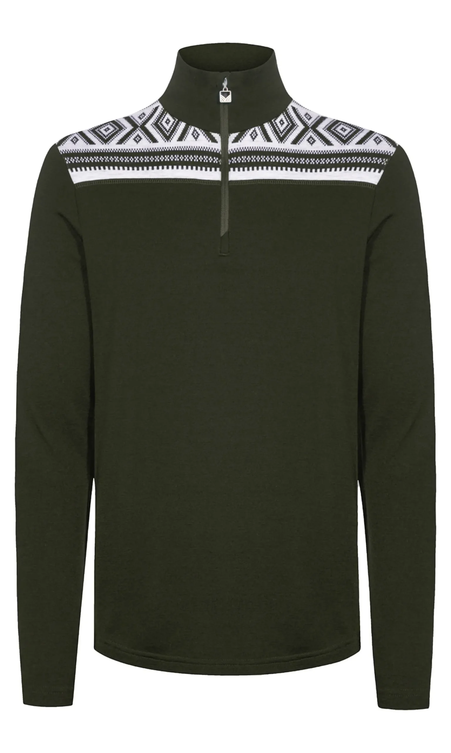 Dale of Norway Next-To-Skin^Cortina Basic Men's Sweater - Superfine Merino Dark Green Offwhite