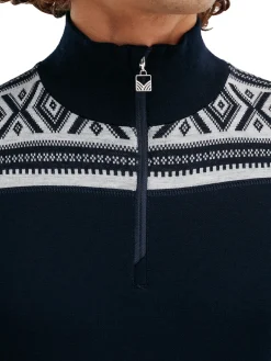 Dale of Norway Next-To-Skin^Cortina Basic Men's Sweater - Superfine Merino Navy Offwhite