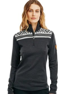 Dale of Norway Next-To-Skin^Cortina Basic Women's Sweater - Superfine Merino Dark Charcoal Offwhite