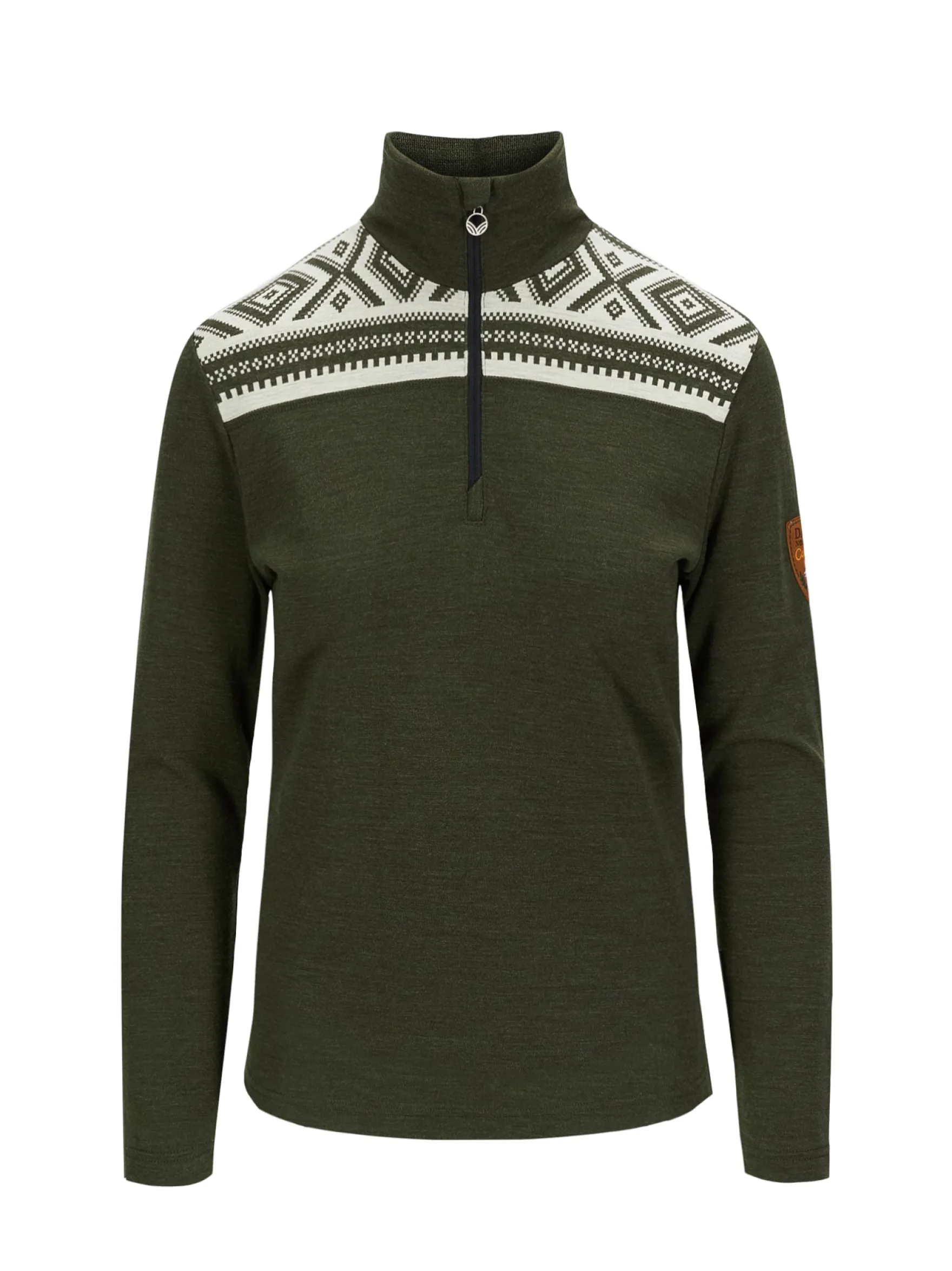 Dale of Norway Next-To-Skin^Cortina Basic Women's Sweater - Superfine Merino Dark Green Offwhite