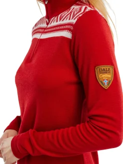 Dale of Norway Next-To-Skin^Cortina Basic Women's Sweater - Superfine Merino Raspberry Offwhite