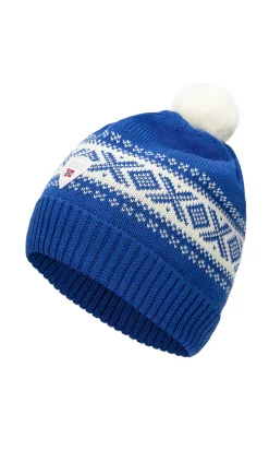 Dale of Norway Hat^Cortina Kids Hat 4-8 Yrs - Merino Wool Ultramarine Off White