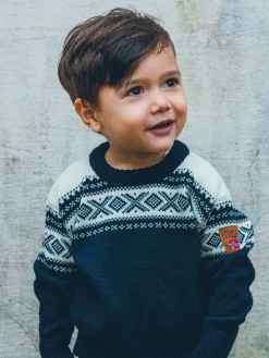 Dale of Norway Sweater^Cortina Kids' Sweater - Merino Wool Navy Offwhite