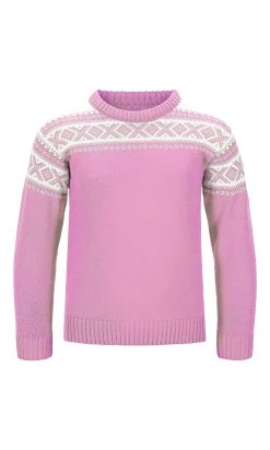 Dale of Norway Sweater^Cortina Kids' Sweater - Merino Wool Pinkcandy Offwhite