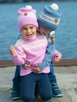 Dale of Norway Sweater^Cortina Kids' Sweater - Merino Wool Pinkcandy Offwhite