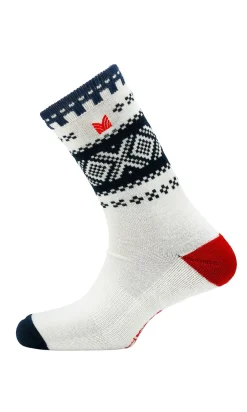 Dale of Norway Socks^Cortina Wool Socks Offwhite Navy Raspberry