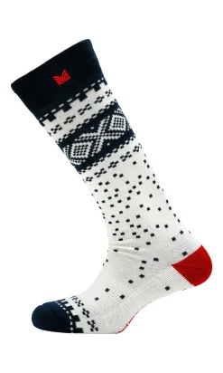 Dale of Norway Socks^Cortina Wool Socks High Offwhite Navy Raspberry