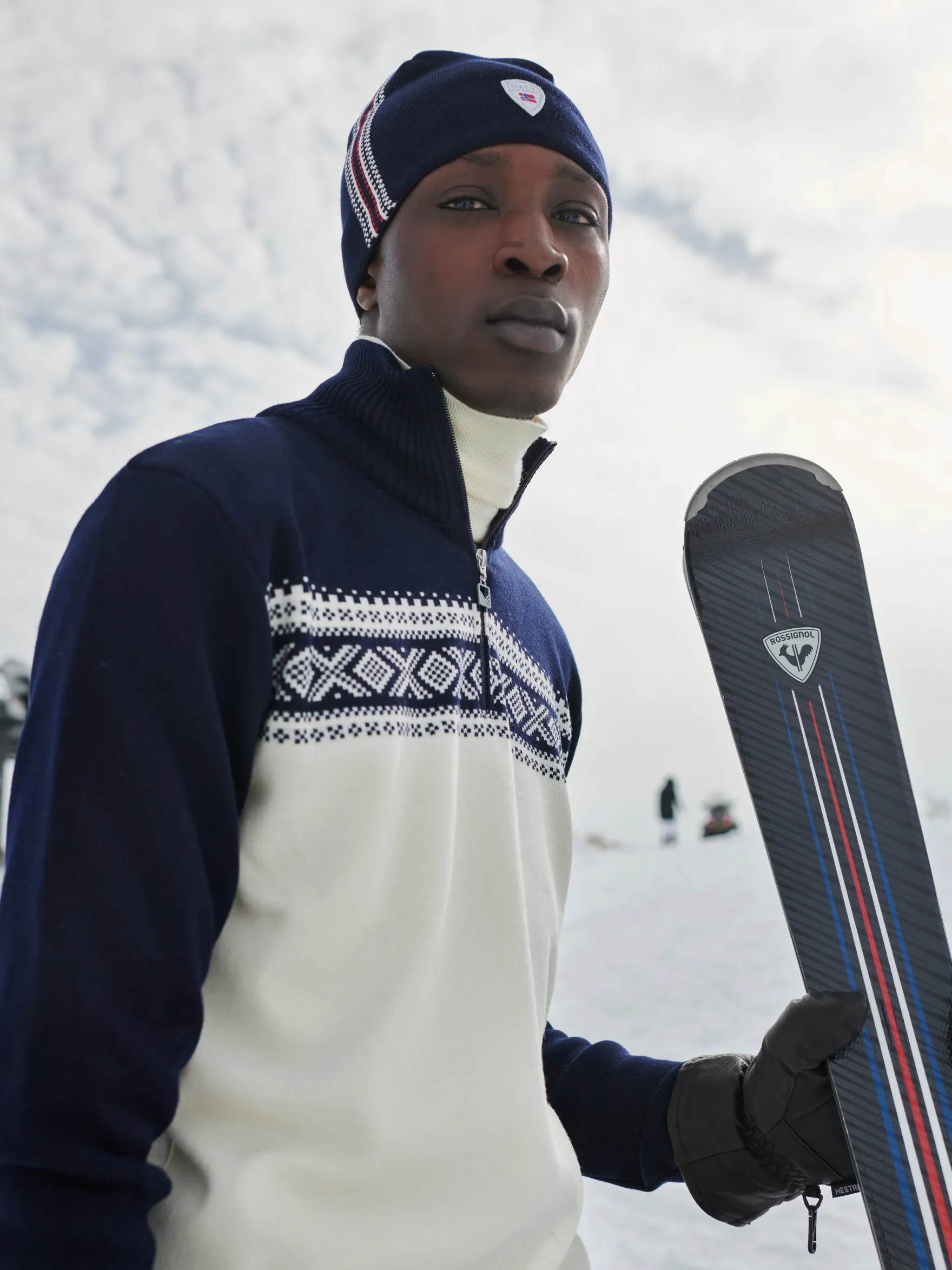 Dale of Norway Half-Zip^Dalestolen Men's Merino Wool Sweater Offwhite Navy