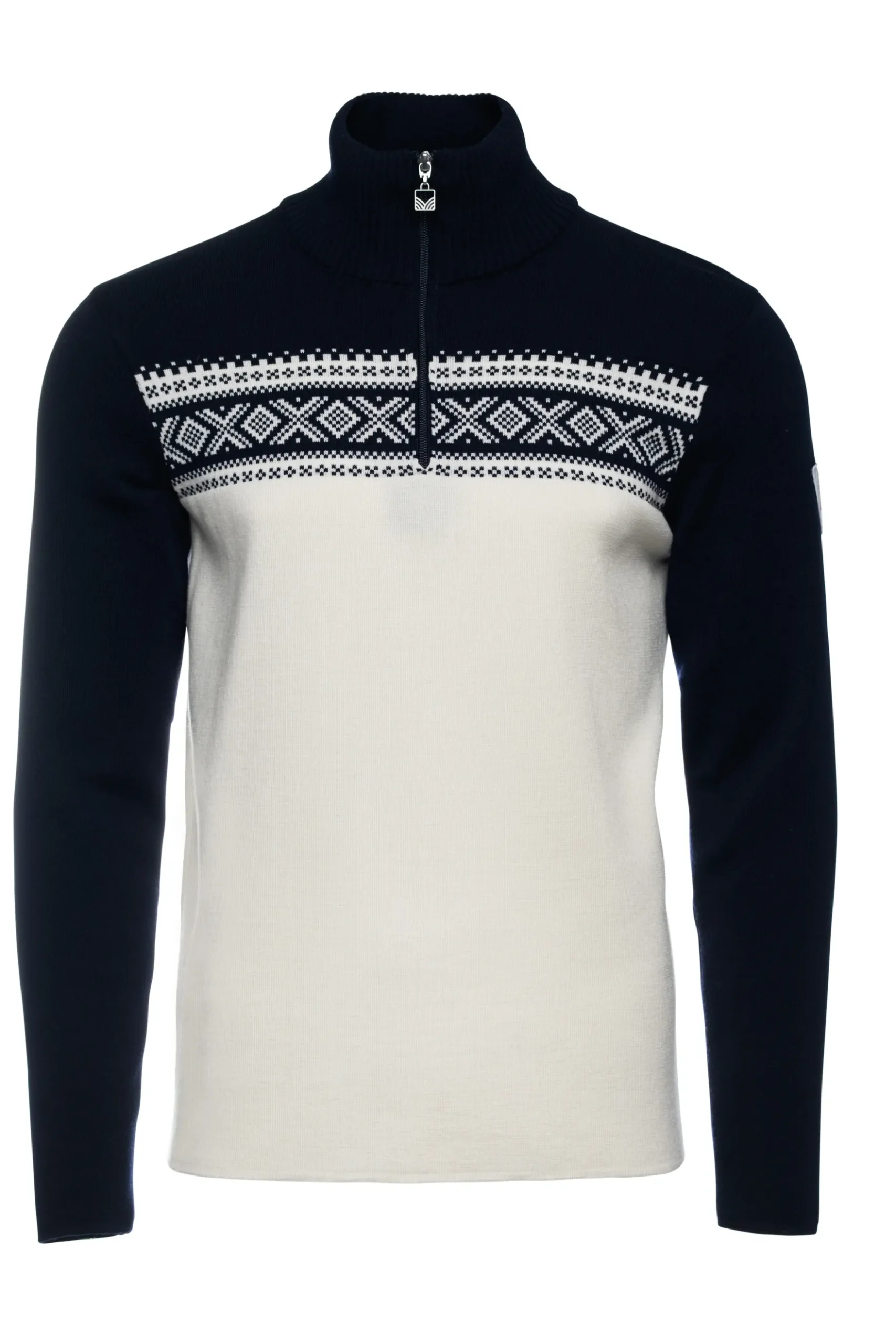 Dale of Norway Half-Zip^Dalestolen Men's Merino Wool Sweater Offwhite Navy