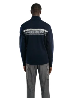Dale of Norway Half-Zip^Dalestolen Men's Merino Wool Sweater Navy Offwhite