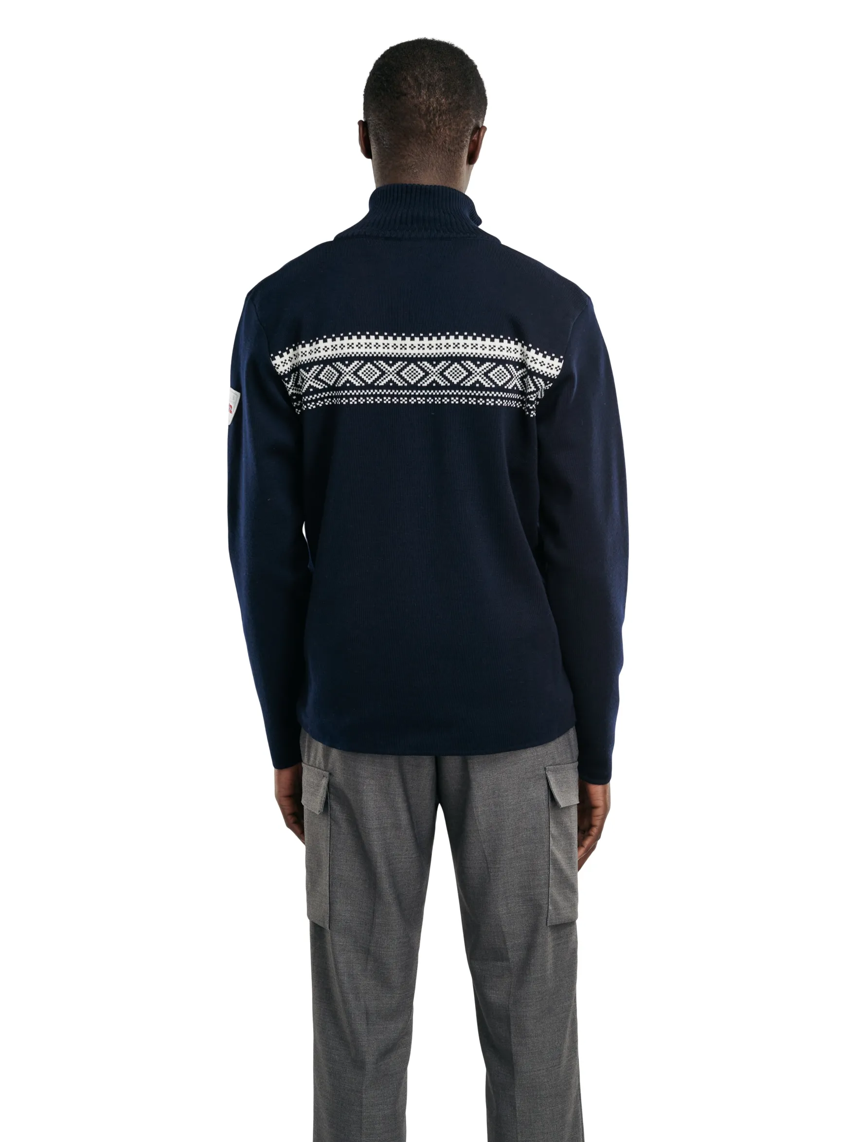 Dale of Norway Half-Zip^Dalestolen Men's Merino Wool Sweater Navy Offwhite