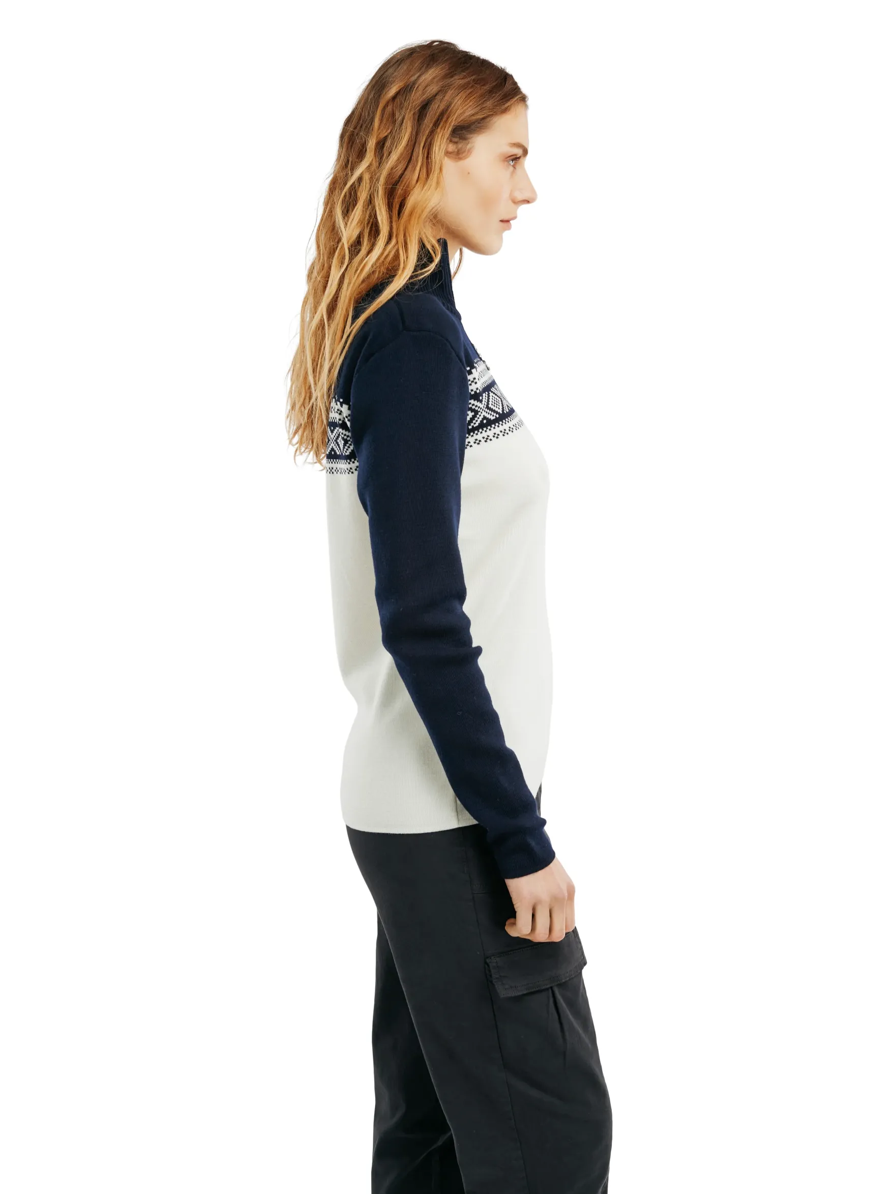 Dale of Norway Half-Zip^Dalestolen Women's Merino Wool Sweater Marine