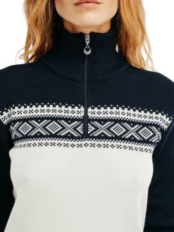 Dale of Norway Half-Zip^Dalestolen Women's Merino Wool Sweater Marine