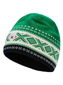 Dale of Norway Hats^Dystingen Unisex Merino Wool Hat Brightgreen Offwhite Navy