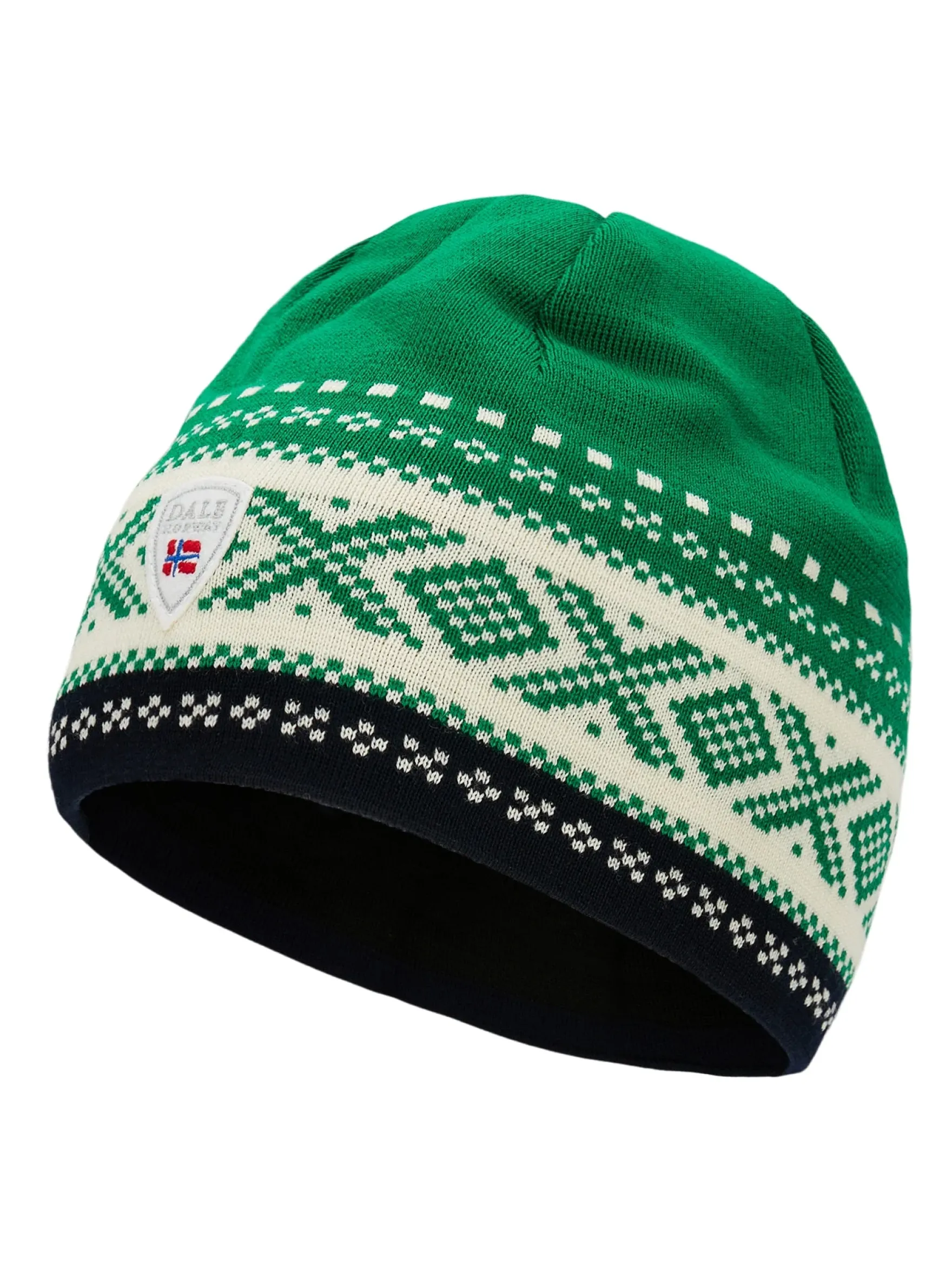 Dale of Norway Hats^Dystingen Unisex Merino Wool Hat Brightgreen Offwhite Navy