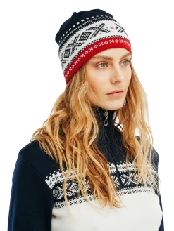 Dale of Norway Hats^Dystingen Unisex Merino Wool Hat Navy Offwhite Raspberry