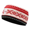 Dale of Norway Headbands^Dystingen Unisex Merino Wool Headband Raspberry Offwhite Black