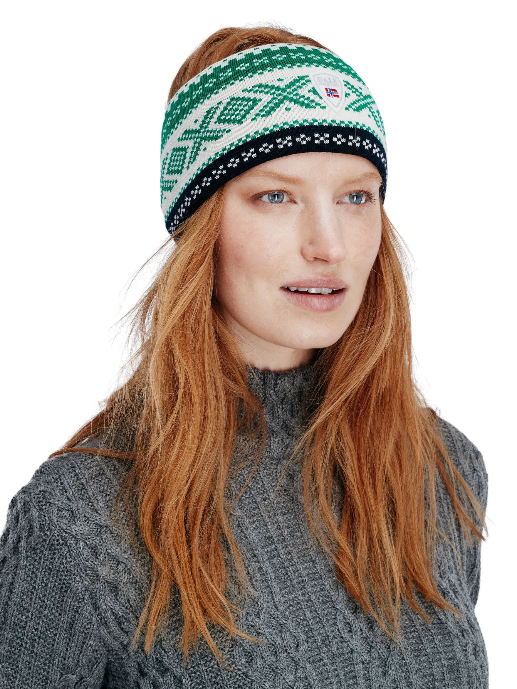 Dale of Norway Headbands^Dystingen Unisex Merino Wool Headband Navy Brightgreen