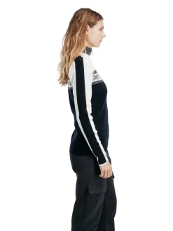 Dale of Norway Half-Zip^Dystingen Women's Merino Wool Sweater Black Schiefer