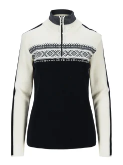 Dale of Norway Half-Zip^Dystingen Women's Merino Wool Sweater Black Schiefer