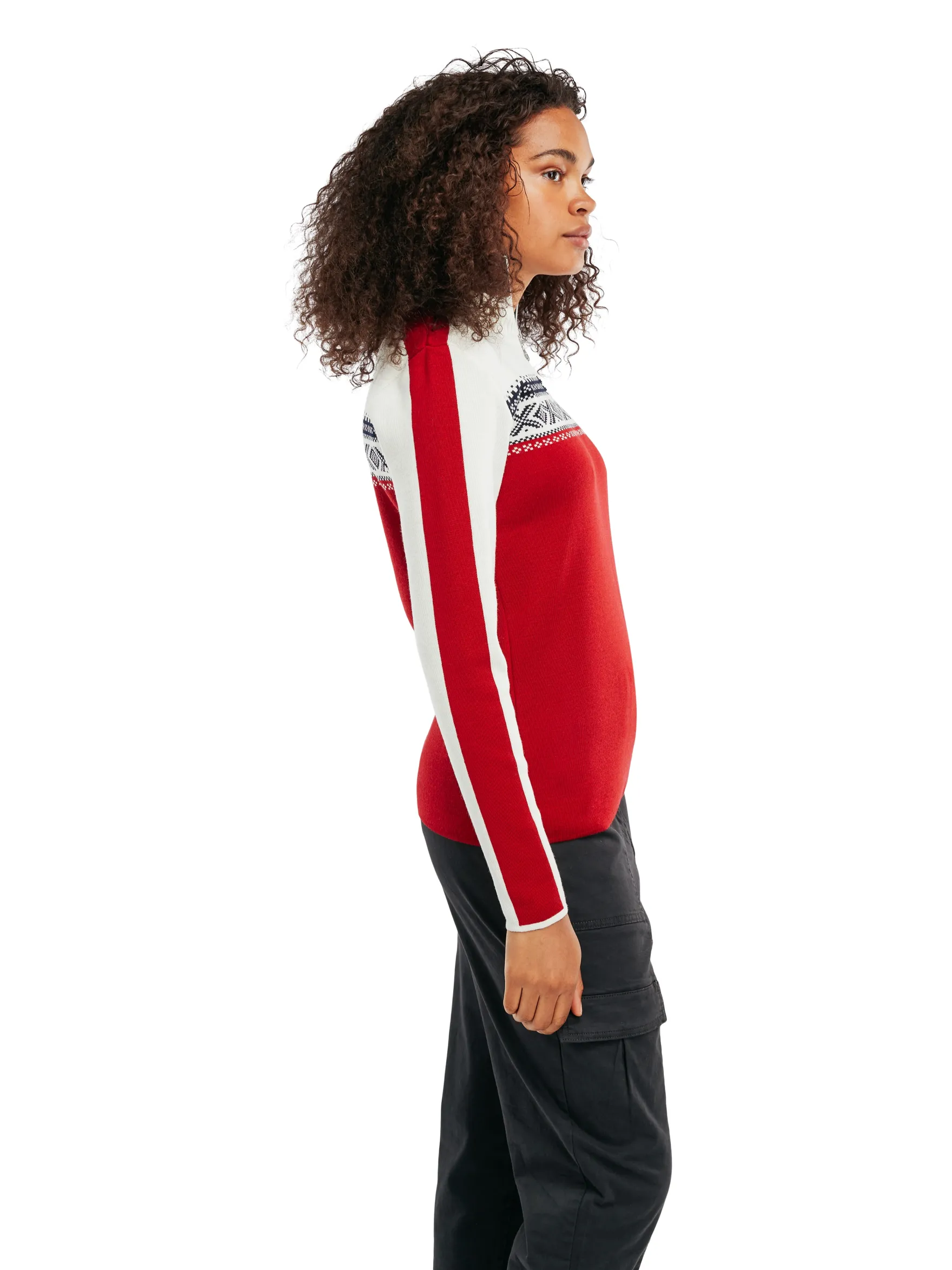 Dale of Norway Half-Zip^Dystingen Women's Merino Wool Sweater Raspberry