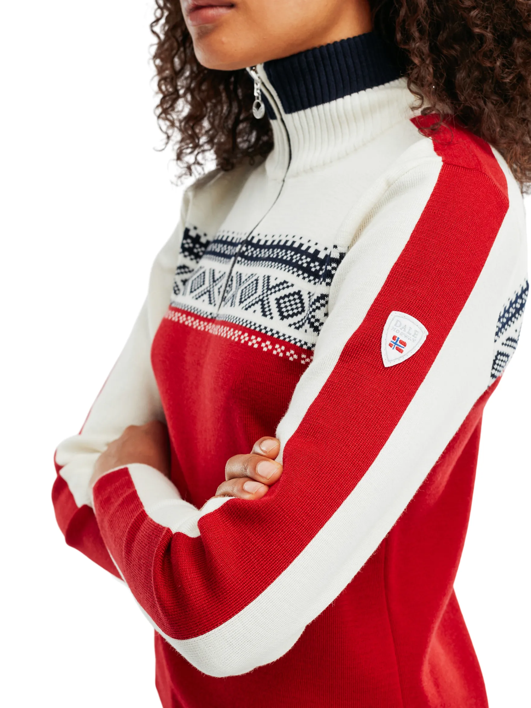 Dale of Norway Half-Zip^Dystingen Women's Merino Wool Sweater Raspberry